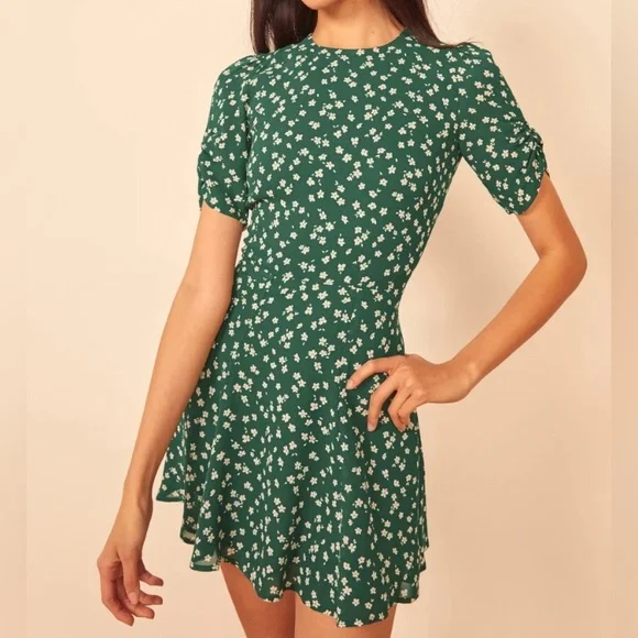 Reformation Dresses Reformation Green Gracie Mini Dress Poshmark